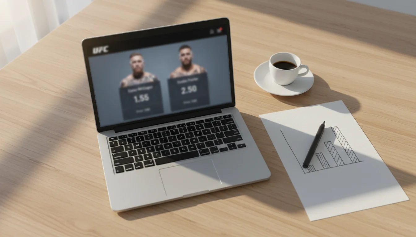 Pantalla con mercados y cuotas de apuestas en artes marciales mixtas