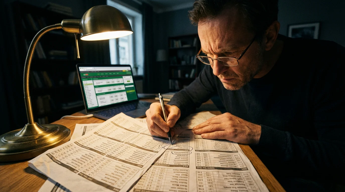 Apostador analizando cuotas de MMA en una pantalla con datos de combate